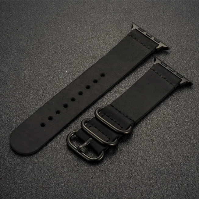 Fo Apple Watch Strap High Quality Leather Strap Men for Series 7 1 2 3 4 5 6 SE 44mm 40mm WatchBand 45mm 41mm 38mm 42mm