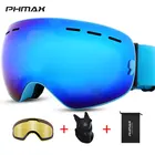 PHMAX лыжные очки для мужчин и женщин, Мужская лыжная маска, очки, зимние лыжные очки с желтыми линзами, противотуманные очки для сноуборда