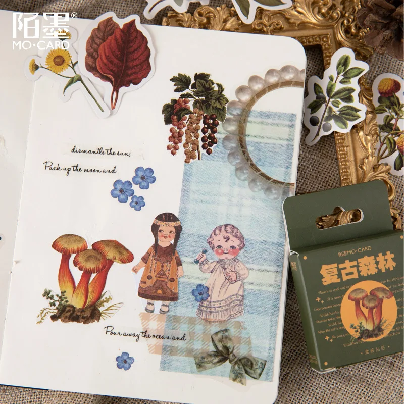 

Wholesale Decorative 10 Boxes Mushroom Leaves Adhesive Stickers Planner Scrapbook Stick Label Bullet Journal Stationery