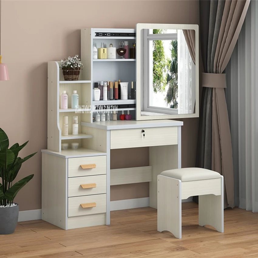 Light Luxury Bedroom Vanity Makeup Dresser Table With Mirror Drawer Family Bedroom Modern Simple Women Desk Furniture Wooden