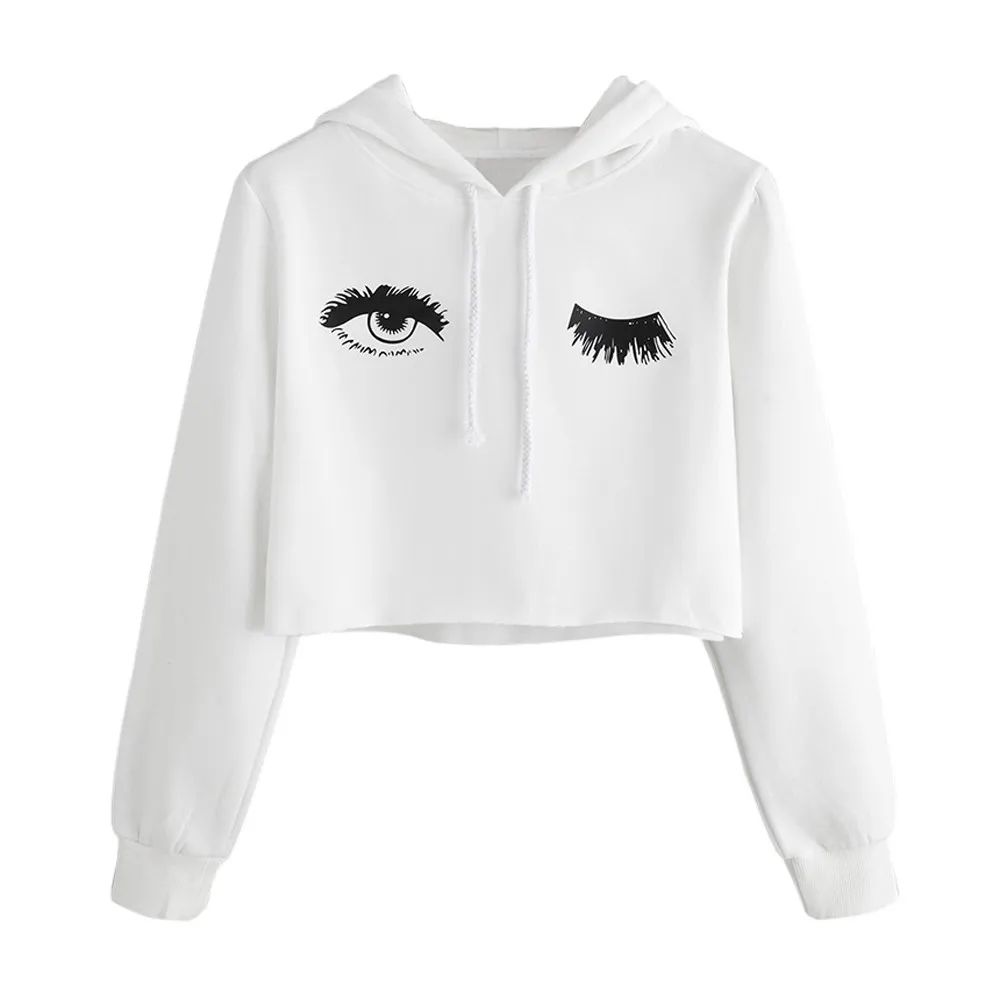 Женская толстовка с принтом глаз пуловер длинными рукавами Повседневная блуза