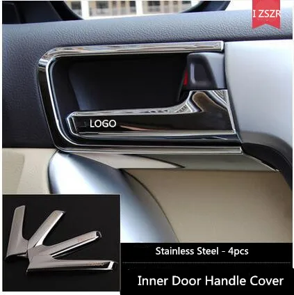 

Stainless Steel Inner Door Handle Cover Frame Sticker With Logo For Toyota Prado 2010-2017 Z2EA341