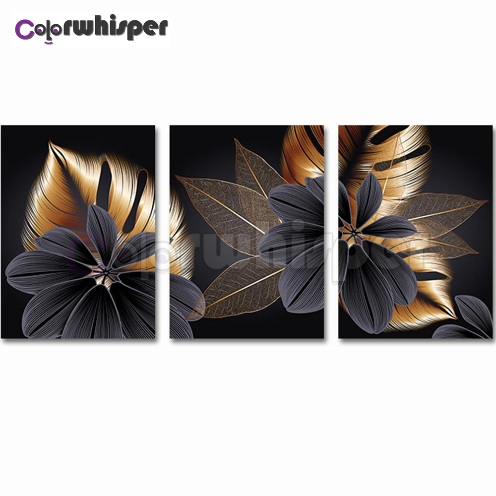 

3PCS Diamond Painting Full Square/Round Drill Leaves Flower 5D Daimond Painting Embroidery Cross Stitch Crystal Mosaic Pic Z2036