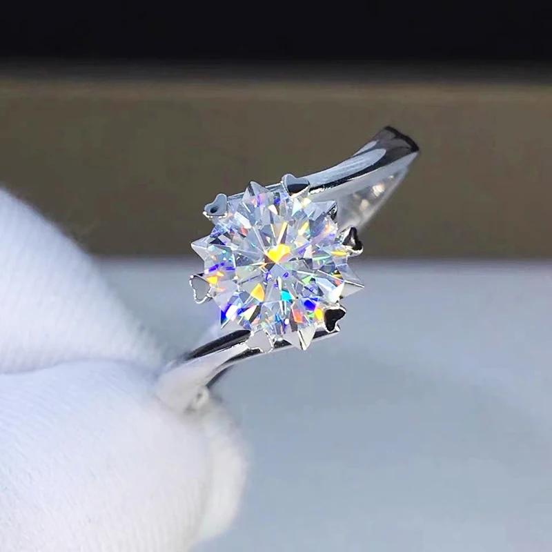 925 пробы серебряное кольцо из моиссанита круглая огранка 6 5 мм 8 9 кольца с