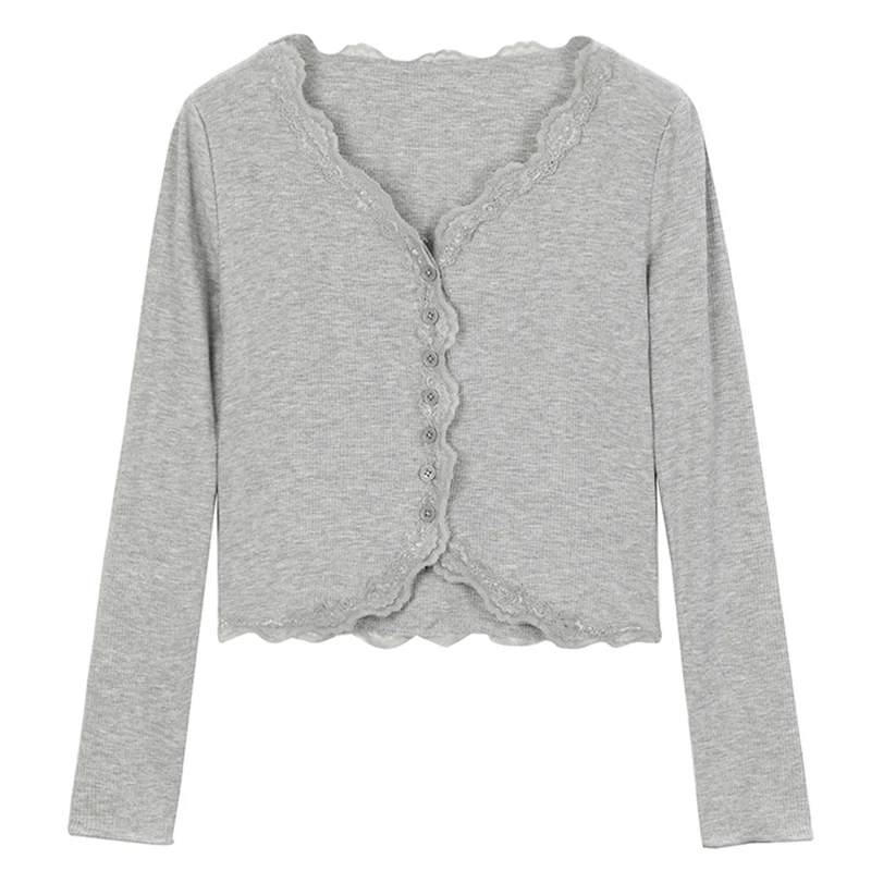 Женский однотонный кардиган на пуговицах Модный облегающий трикотажный свитер с