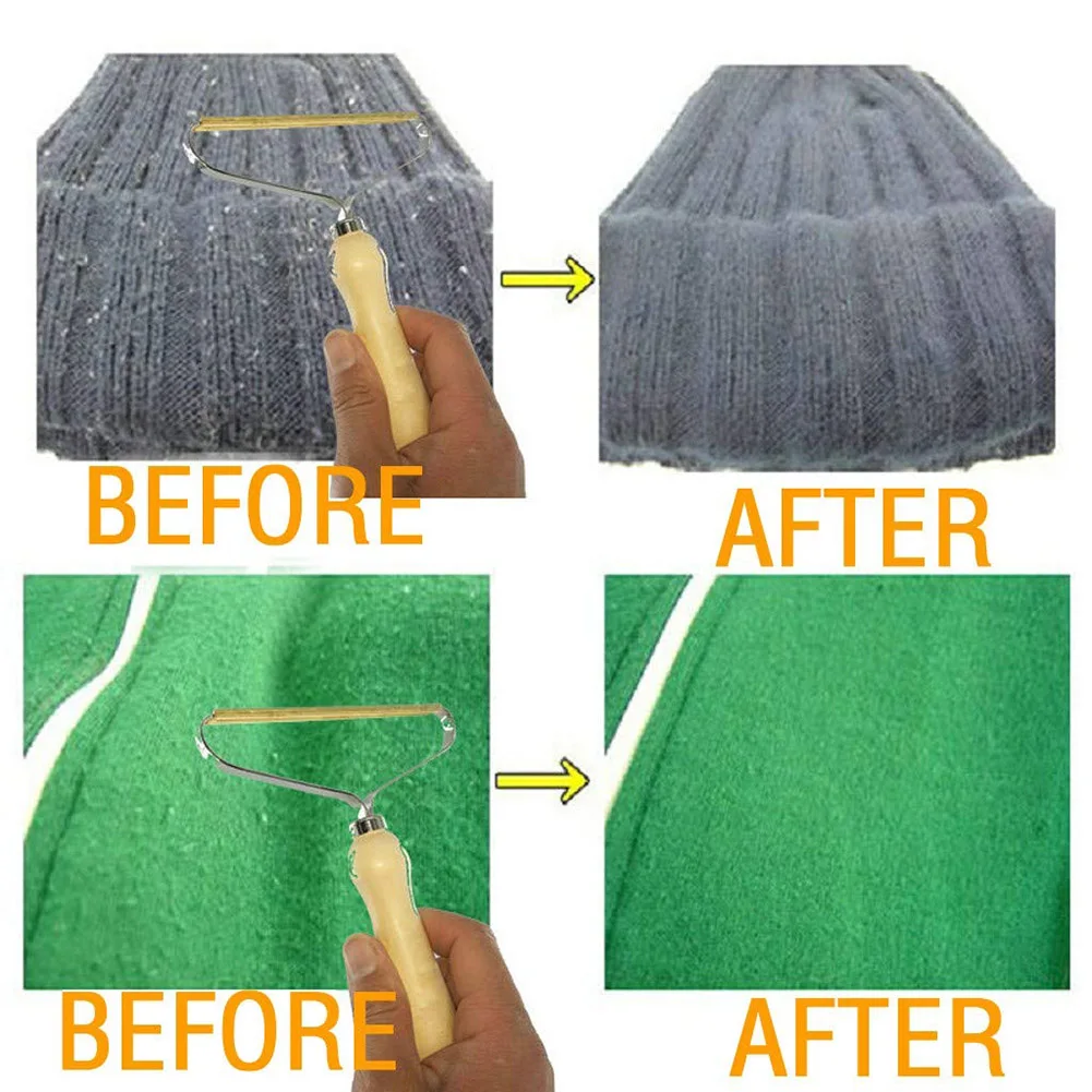 

Wooden Sweater Clothes Lint Remover Fuzz Shaver Manual Fabric Sweater Shaver Portable Clothing Care