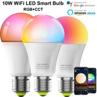 smart light bulb 10w alexa light bulb dimmable rgbcw color 220v works with alexa google home iftt 16 million color voice control