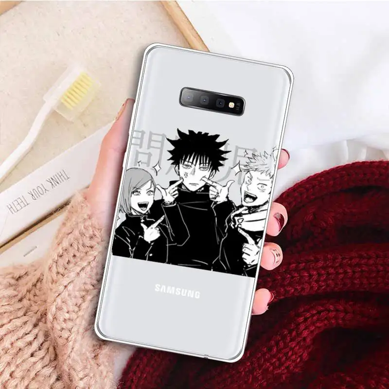 

Japanese Anime Jujutsu Kaisen Phone Case Clear Transparent for samsung A 21s 50 71 S 8 9 20 note 10 20 plus ultra