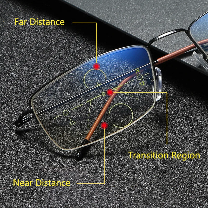IBOODE Anti-blue reading glasses male intelligent zoom progressive multi-focus far and near dual-use women |
