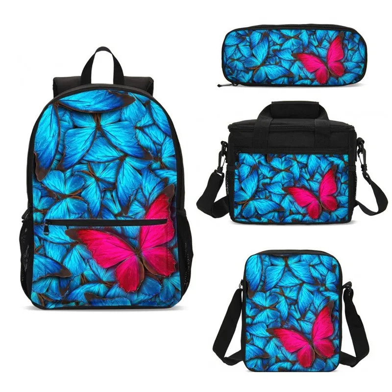 4 шт./компл. Портфолио для школы сумки детей модная одежда девочек с цветочным