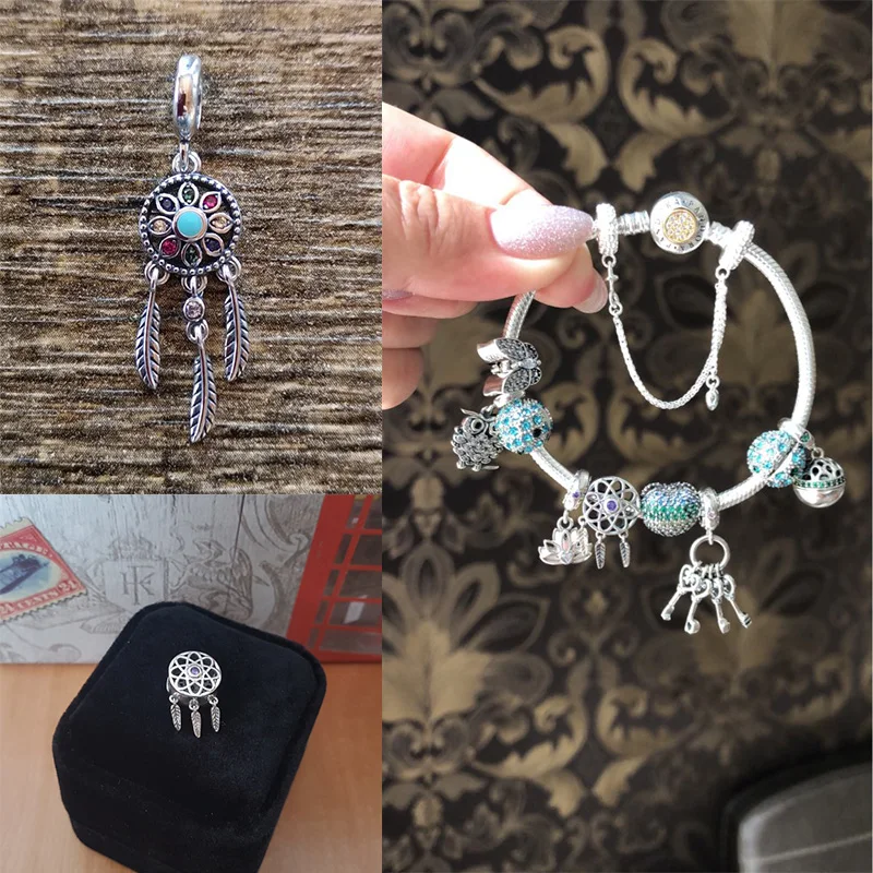 WOSTU Ловец снов амулеты подходят оригинальный браслет 100% Настоящее серебро 925