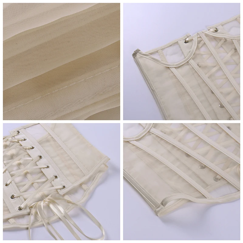 

CXZD 2020 New Women Shapewear Bandage Corsets Waist High Street Belt Slim Lady Body Waist Trainer Tube Mesh Cropped Top Back