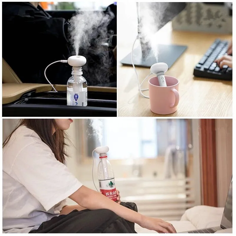 

White Dismountable Air Humidifier for Home Office Portable USB Aroma Diffuser Car Mist Maker Ultrasonic Humidifiers Diffusers