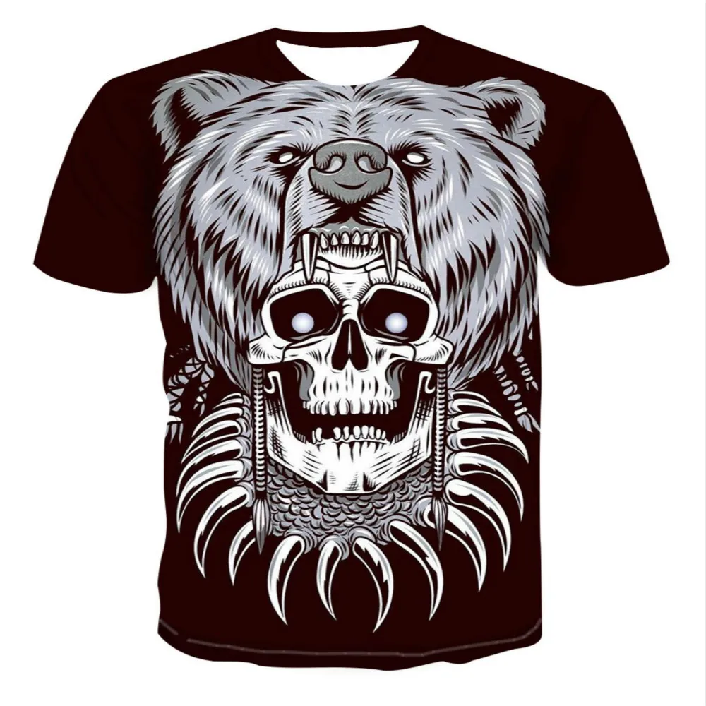 

Men clothes 2021 New Mens Summer 3d Skull Print Men Short Sleeve T-shirt 3D print t Shirt Casual Breathable funny t shirts