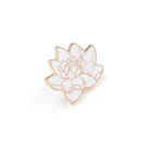 Эмалированные Броши с золотым узором в виде белого лотоса, значки с мультяшным цветком, модные аксессуары, булавки для одежды, сумок, лацканов, подарок для подруг