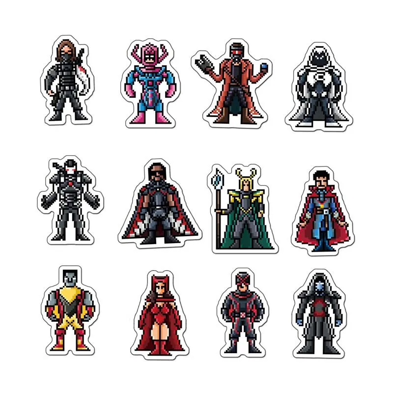 64 шт. Disney Marvel x с рисунком Железный человек Халк пикселей стикеры Мстители