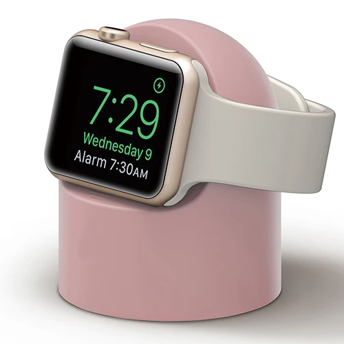 Подставка для зарядки для Apple Watch, подставка для часов iWatch, серия 4, 3, 2, 1, 42 мм, 38 мм, 44 мм, 40 мм, подставка для часов, черный, белый цвет, аксессуары для часов - Цвет ремешка: Pink