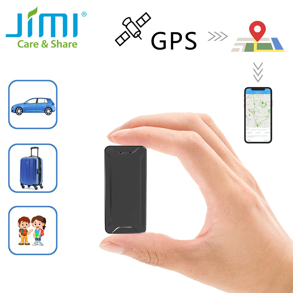 Мини GPS трекер Jimi AT2 с батареей отслеживание в режиме реального времени