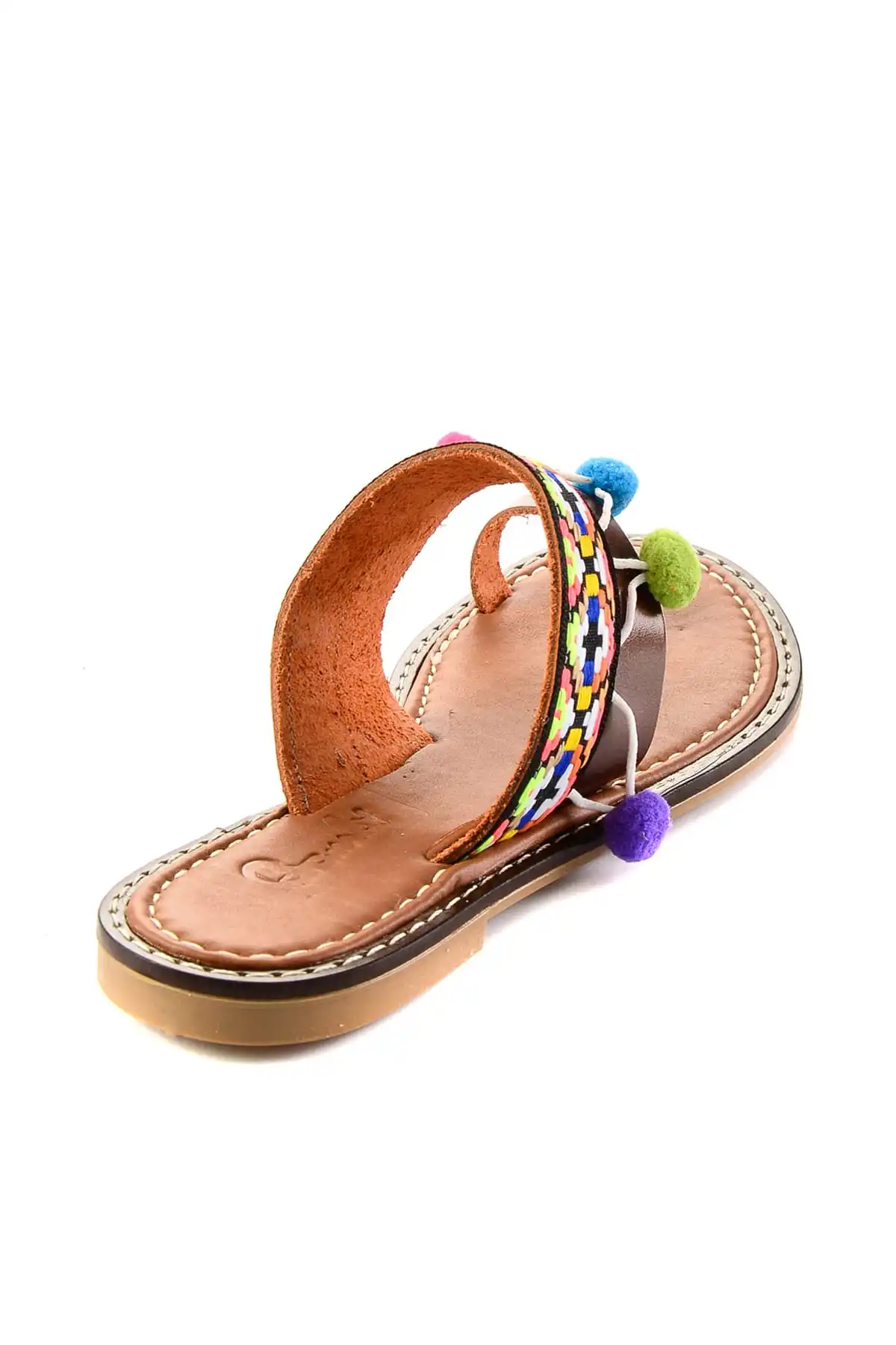 Bambi Genuine Leather Coffee Women 'S Slippers H0602808303 | Обувь