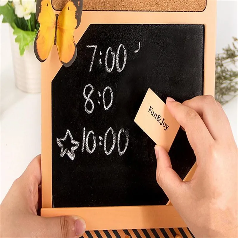 Небольшая доска для доски объявлений Корк флип диаграмма записей мел Деревянный