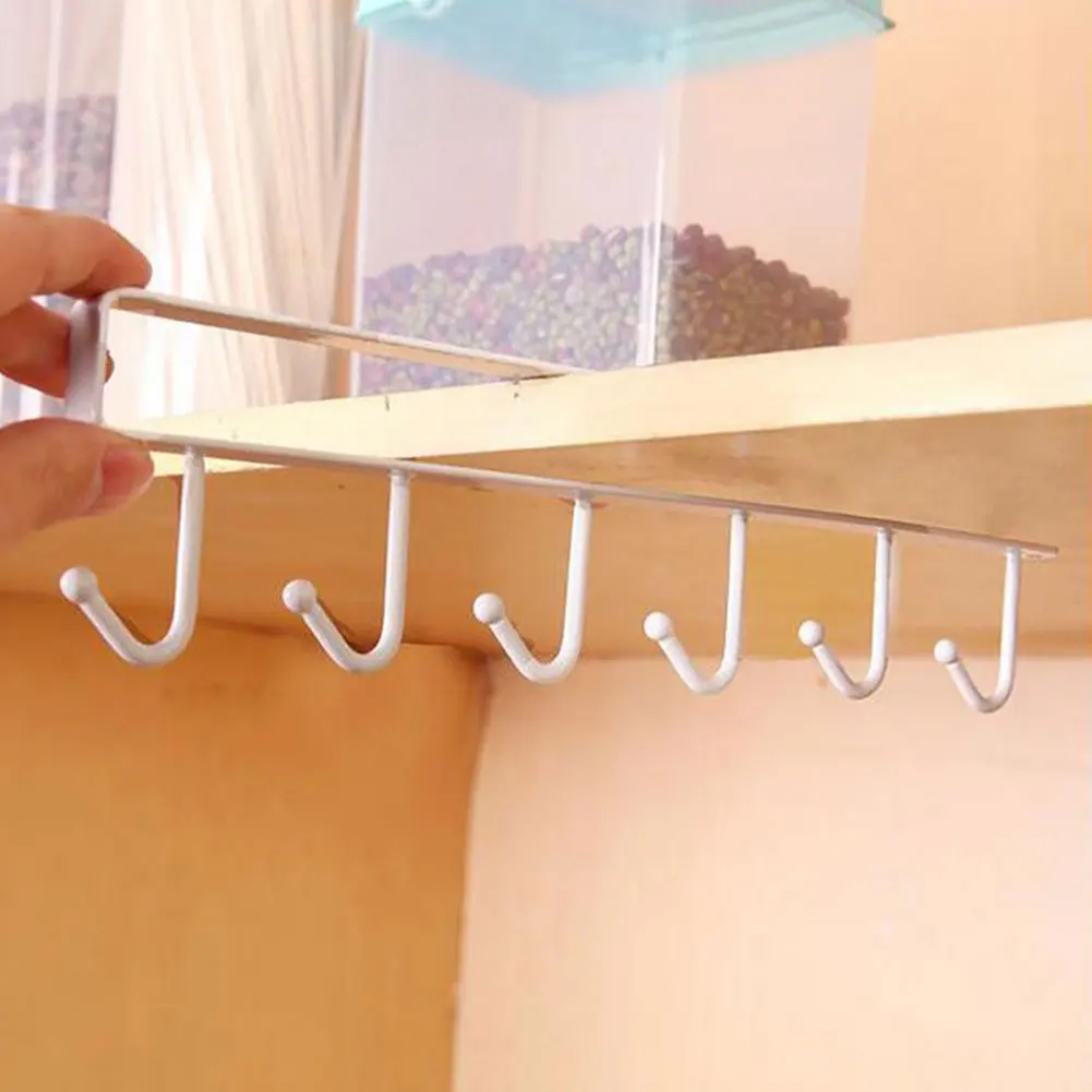 6 крючков подвесная стойка для кухонного шкафа металлическая вешалка хранения