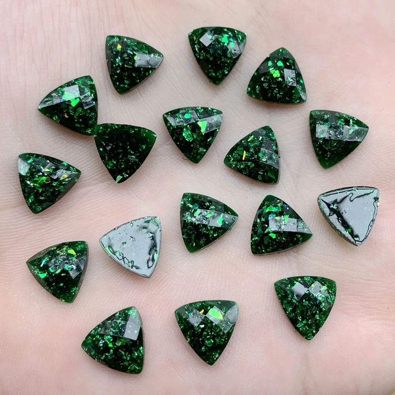 10mm Triangle Crystal AB Non Sew Rhinestones Resin shell Crystals DIY Garment Jewelry Stone Earring accessories 40pcs/lot -HY251 | Дом и сад