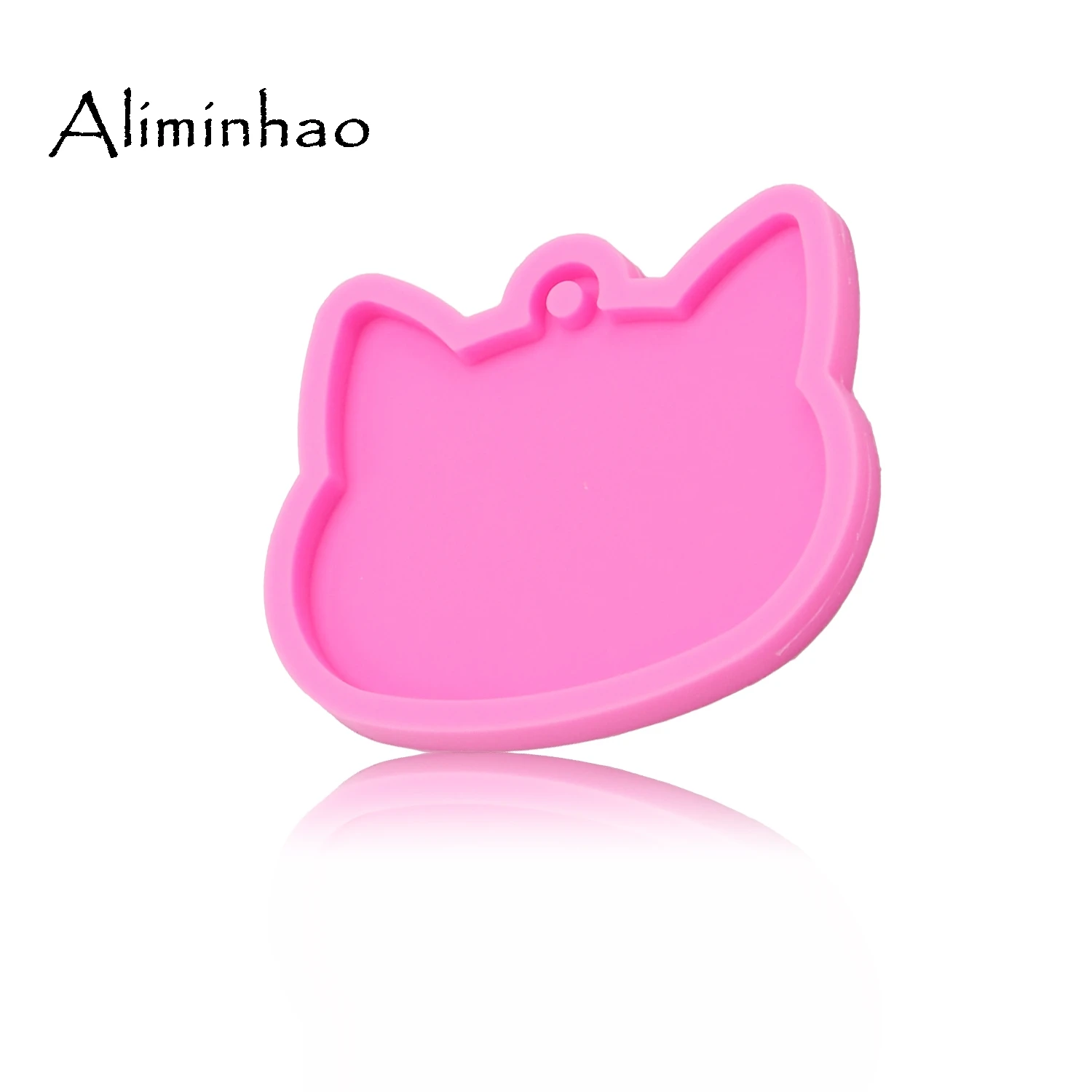 DY0097 Shiny cat heads keychains mold Silicone mold Clay DIY Jewelry Making glitter epoxy Resin mould
