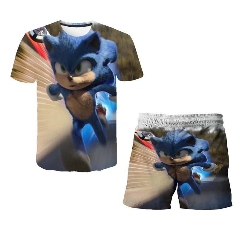 

Kids Boy's Casual / Sporty Athleisure Breathable Outdoor Daily Gym Shorts Suits Pants Blue Fox 3D Print Children T-Shirt