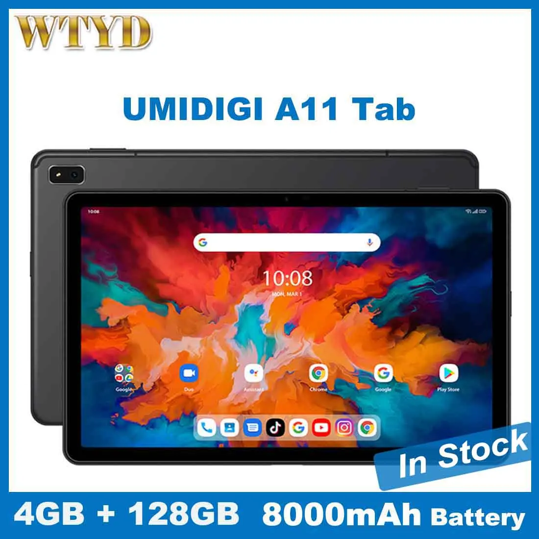 Планшет UMIDIGI A11 Tab на Android 11 восемь ядер экран 10 4 дюйма Гб + 128 ГБ | Мобильные телефоны