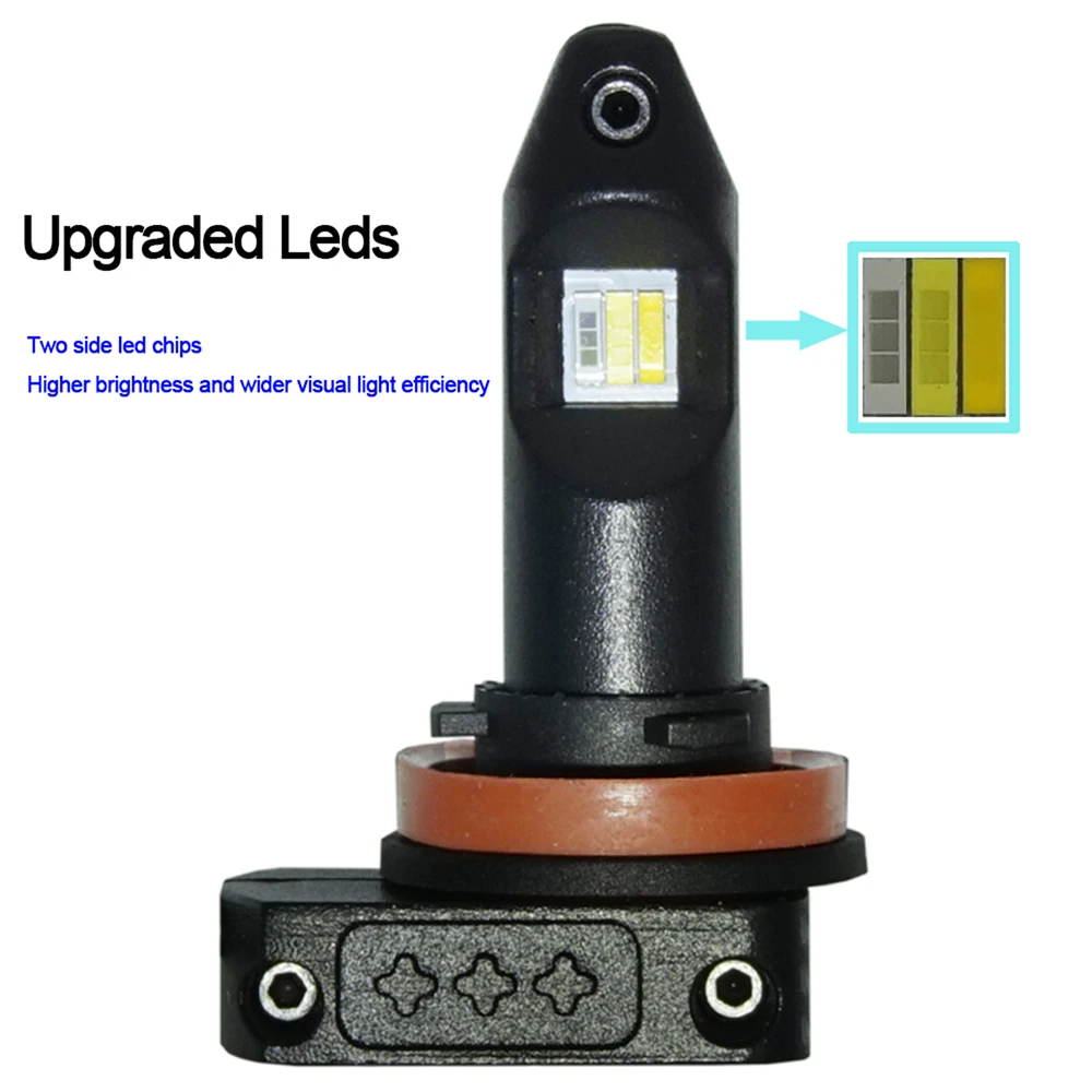 Трехцветные светодиодные противотуманные фары для автомобилей H11 H8 H9 H16 9006 HB4 12 В