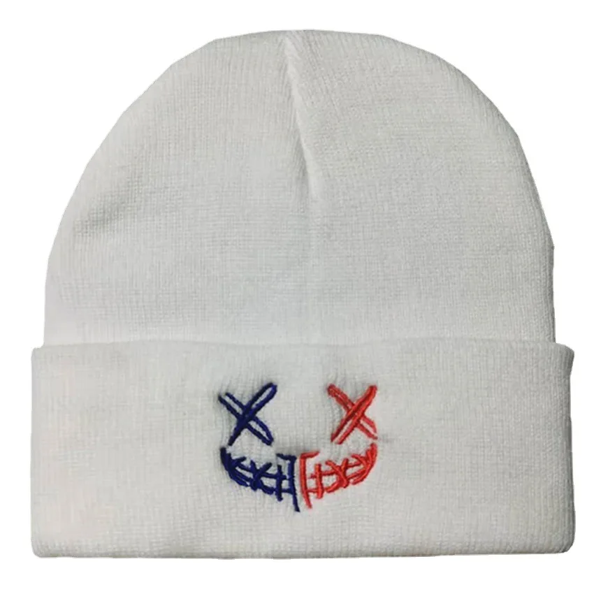 Новинка повседневная Осенняя шапка со странным смайликом облегающие шапки для