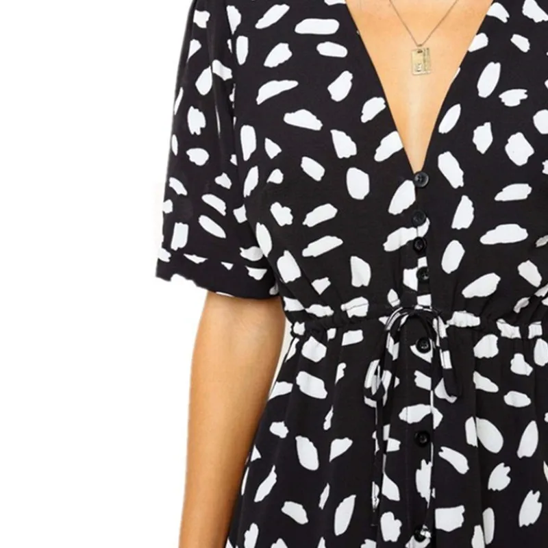 

White beach mini summer dress ladies V-neck casual beach skirt sexy wrap tight dress women