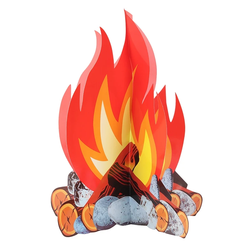 3D Flame Decorative Cardboard Halloween Decoration Easter Christmas Fire for Bonfire Party | Дом и сад
