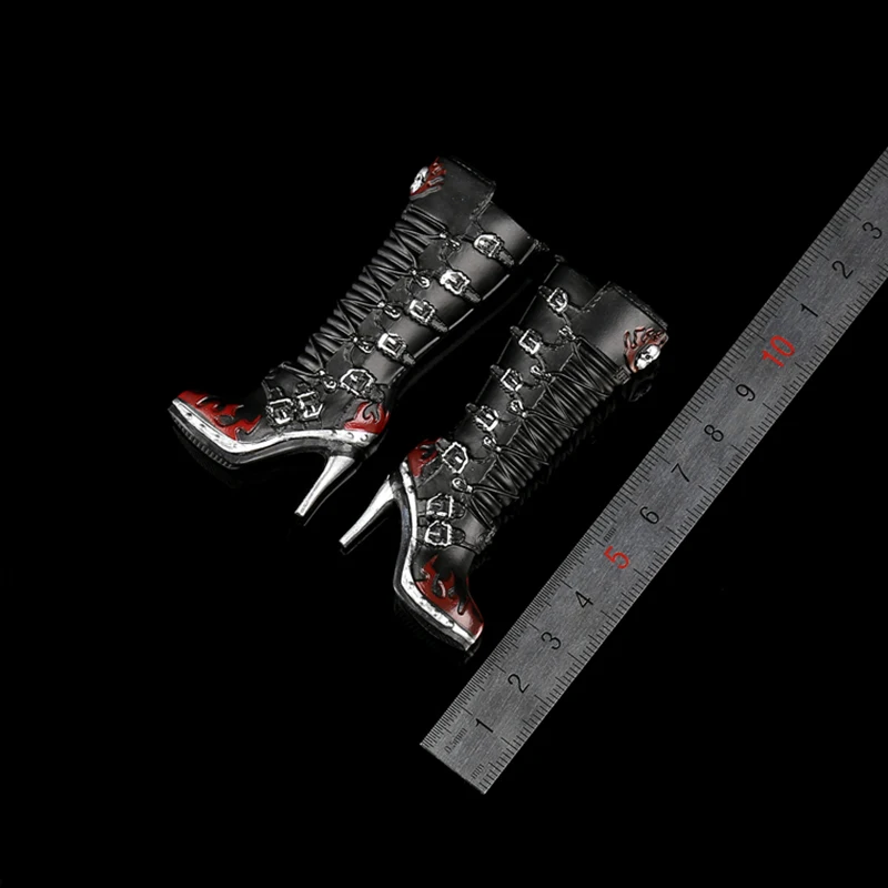 Масштаб 1/6 AS057 высокий каблук длинные модные ботинки модели с головой черепа для 12