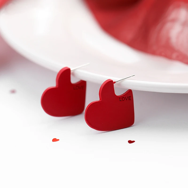 

New Popular Design Cute Heart Earrings for Women Girl High Quality Jewelry S925 Silver Needle Stud Anniversary Weddings Party