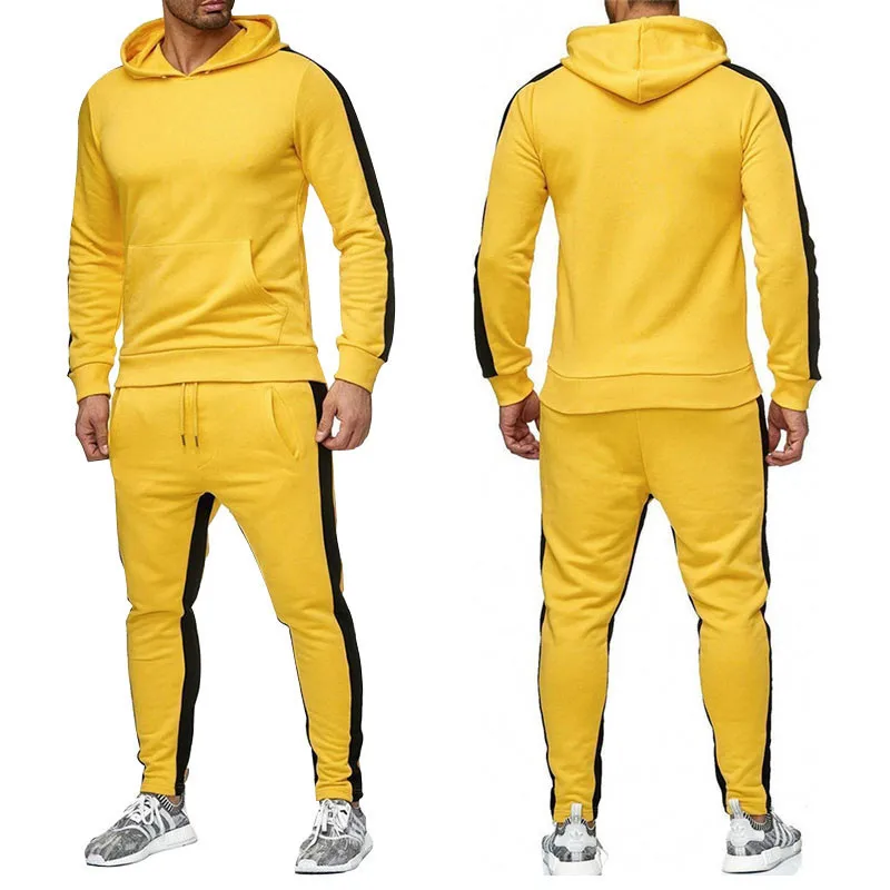 Men's Casual Hoodie Sports Sets 2 Pieces Tracksuit Fashion Customized Sportswear Suits Muscle Male Jogging Clothing Plus Size