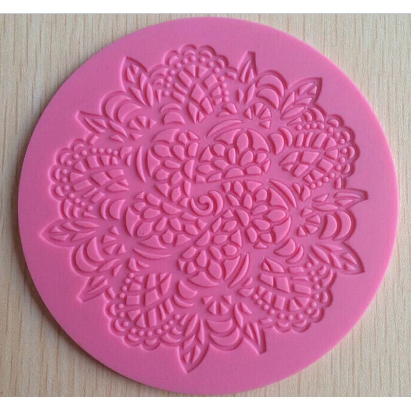 

1Pc Round Crown Shape Cake Silicone Mat Sugarcraft Fondant Cake Decorating Tools Kitchen Baking Silicone Lace Molds