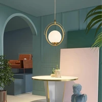 all copper single head small chandelier north europe bar bedroom bedside lamp post modern simple corridor lighting