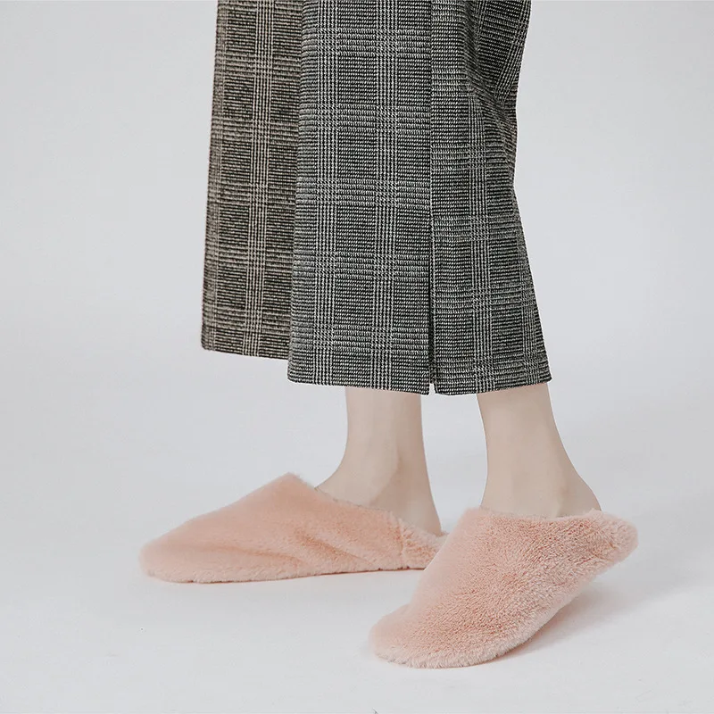 

New Cute Pink Slippers women indoor house plush soft Fur Comfortable Slippers Shoes non-slip floor furry Slippers women Shoes