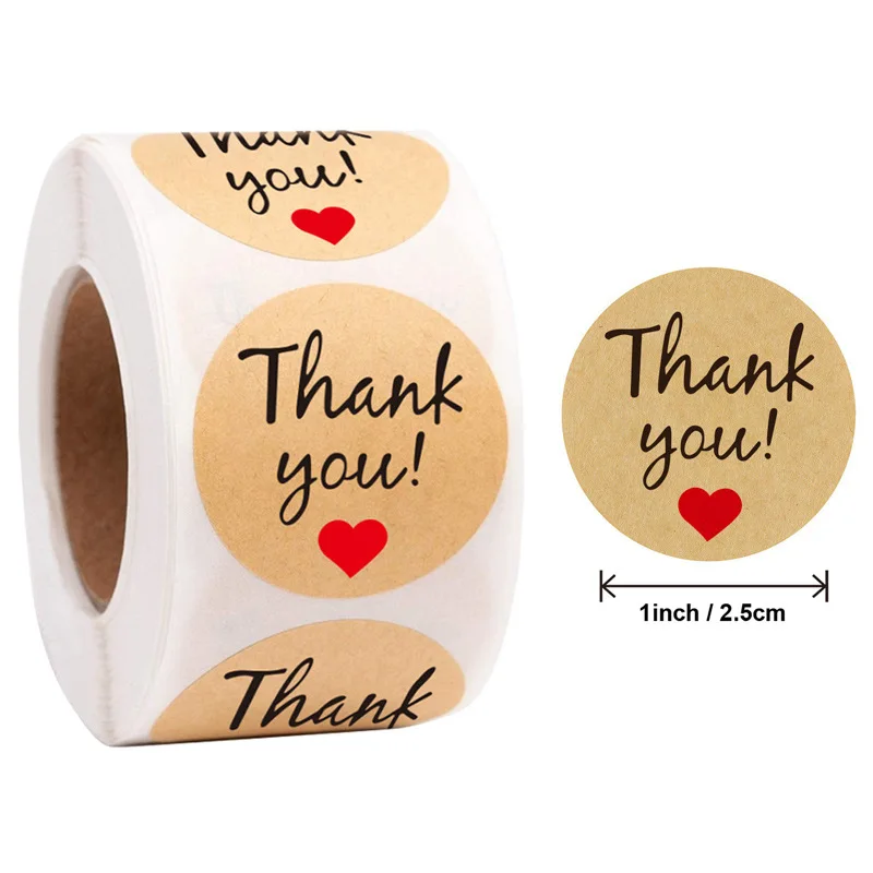 

500pcs Gift Sealing Stickers Thank you Love Design Diary Scrapbooking Stickers Festival Birthday Party Gift Decorations Labels