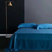 mulberry silk bed sheet solid color flat sheets bedding real silk for king queen size bedding sheet home textile
