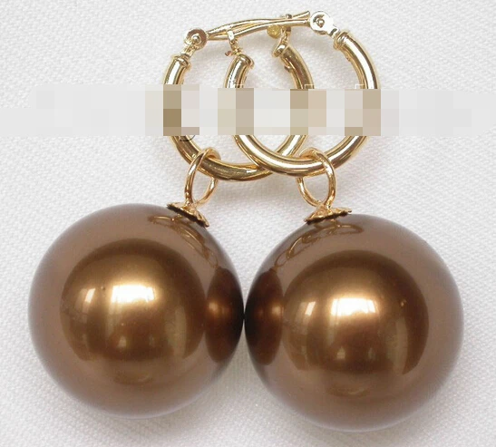 

shitou 00732 big 20mm coffee round sea shell pearl earring discount 40%