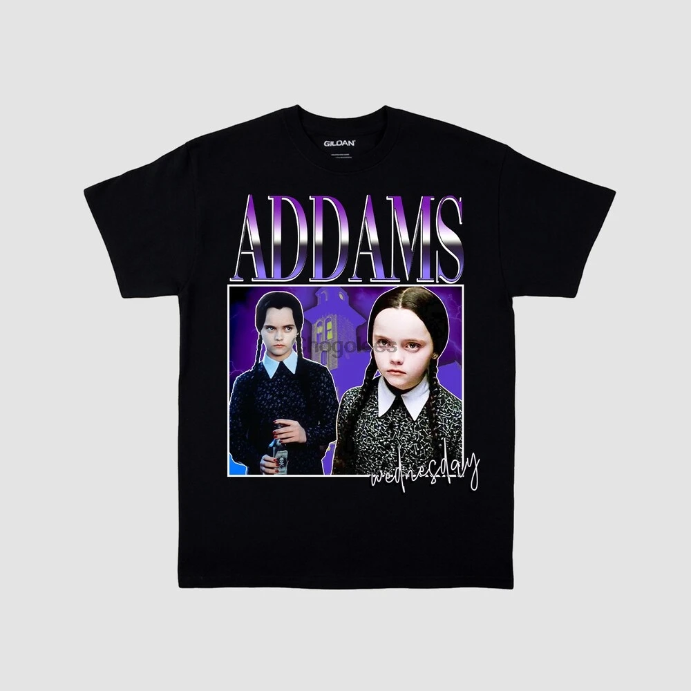 Футболка На Хэллоуин среду Аддамс тройник Винтаж 90-х ужас забавный фильм