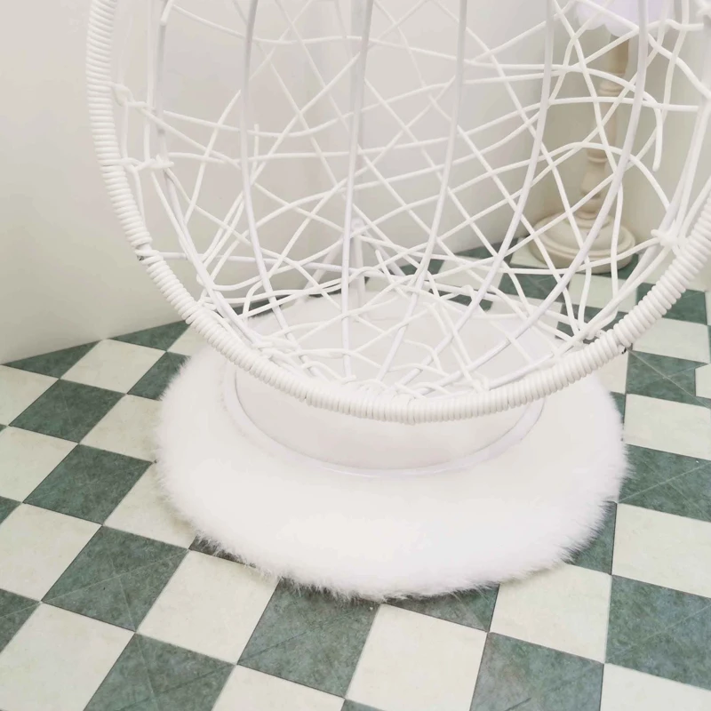 Коврик из искусственной овчины Круглый пушистый Чехол для стула коврик спальни