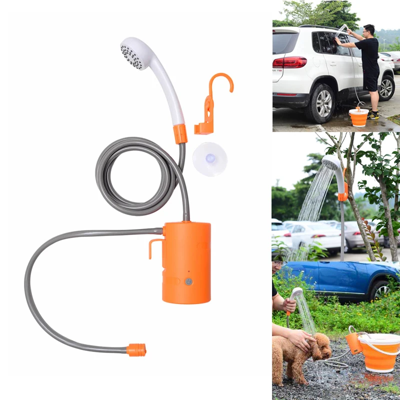 

Portable Car Washer Camping Shower High Pressure Washing Machine Power Shower Electric Water Pump Travel Pet Take Shower Kit