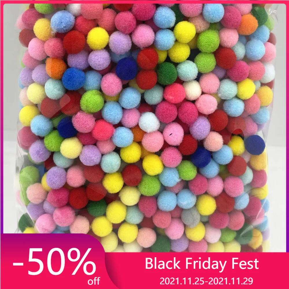

Suoja 15mm 500Pcs/PACK MIX Color Pompoms Fur Plush Ball Handcraft DIY Home Decoration Wedding Garment Decoration Wholesale