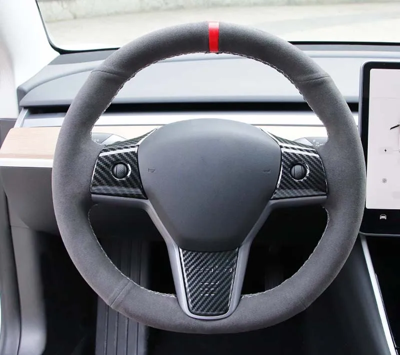 Интерьерные аксессуары для Tesla модель 3 model3 крышка на кнопку рулевого колеса декоративная наклейка на рамку