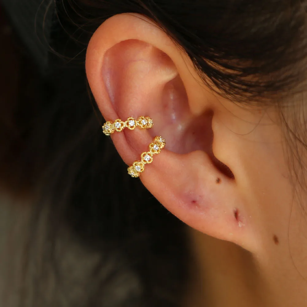 Женские серьги Клипсы из стерлингового серебра 925 пробы с кубическим цирконием и