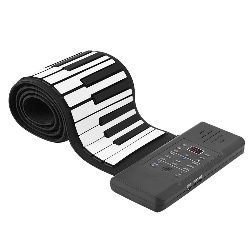 

88Keys Roll Up Piano Keyboard with Pedal Portable Keyboard Environmental Silicone Piano Keyboard for Kids Adults EU Plug