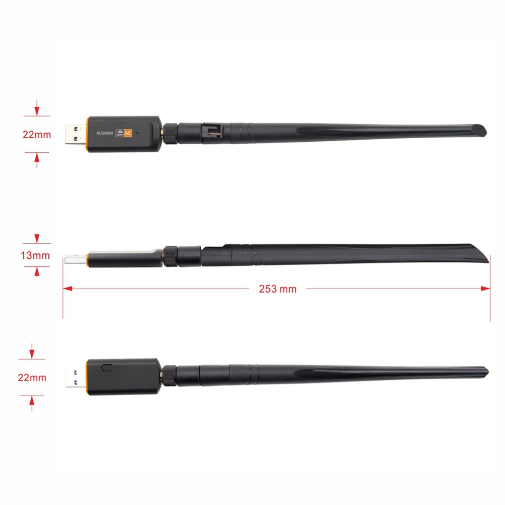

Wireless Ethernet Adapter Convenient Practical User-friendly Design RTL8812 Dual Band 1200Mbps Network Card with Antenna